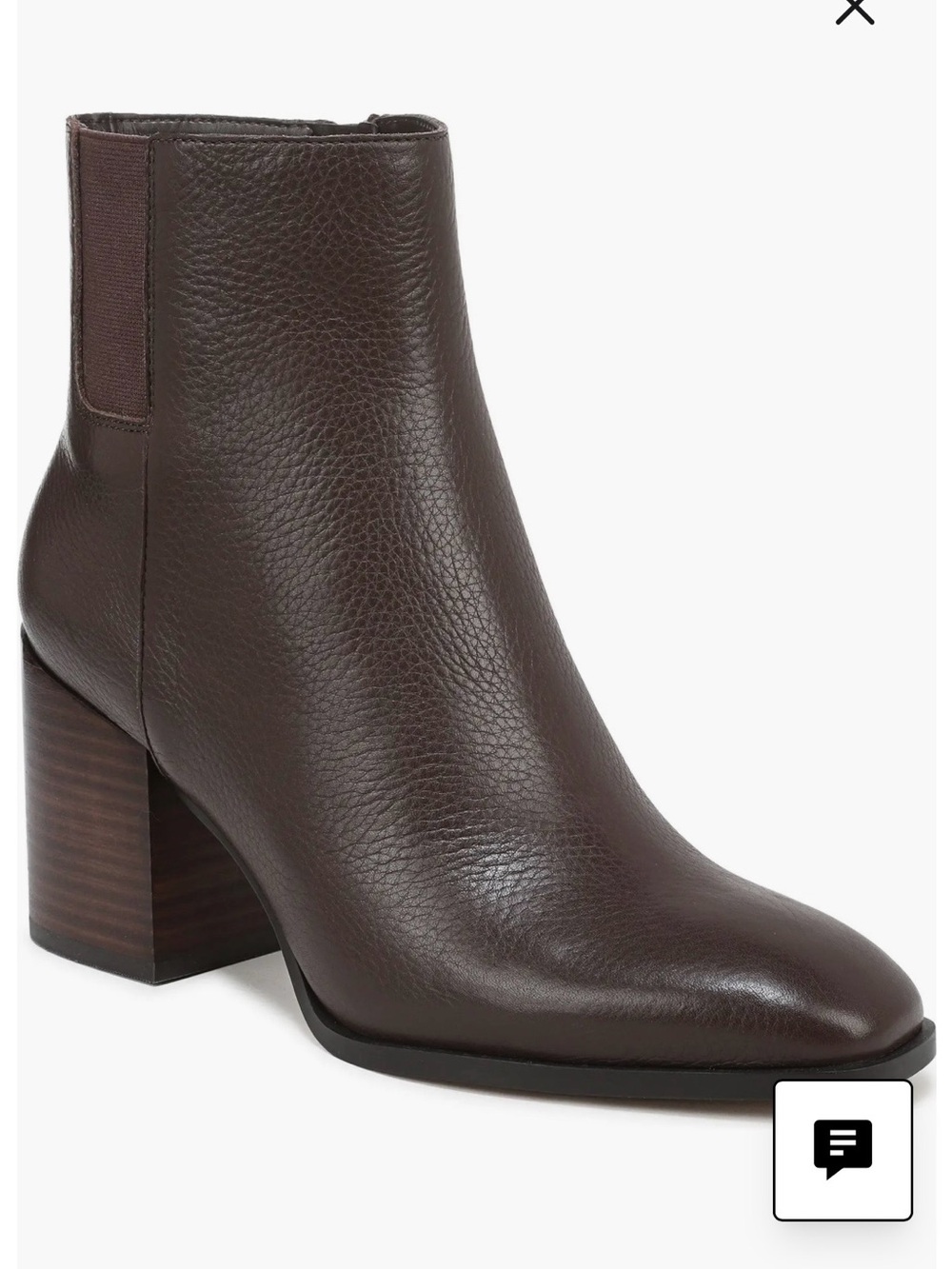 Vionic Chocolate Ganache Leather Block-Heel Ankle Boots